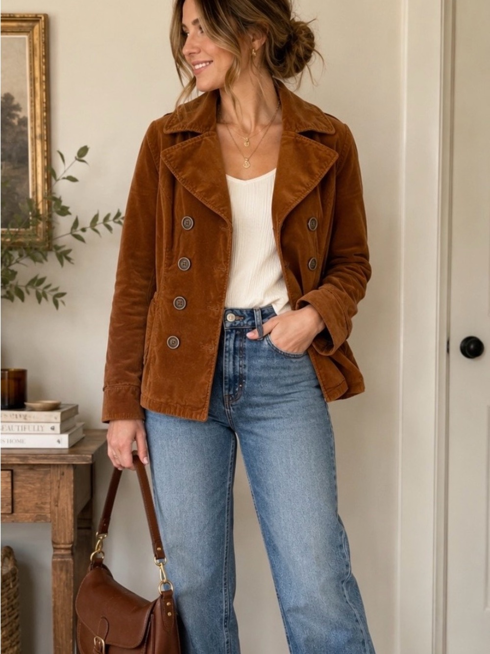 Women's Double-Breasted Y2K Peacoat Jacket